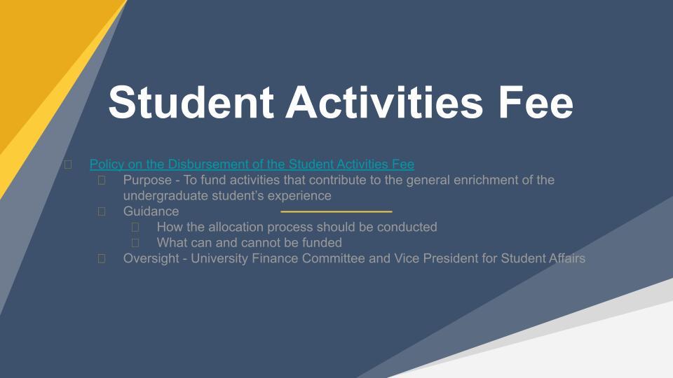 Student Act Fee Slide