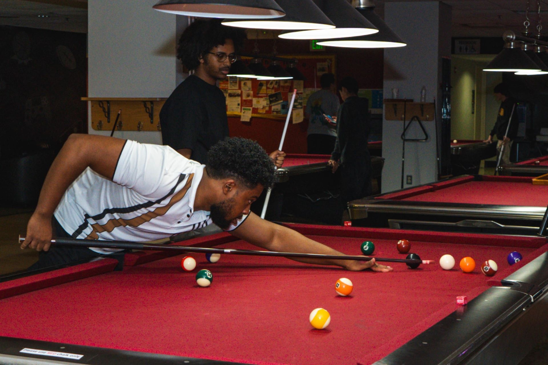 person playing pool