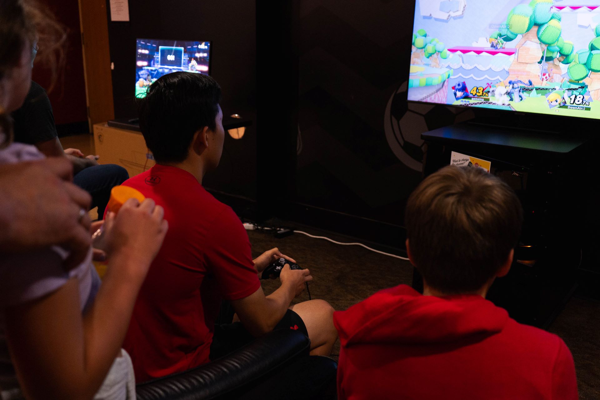 students playing video games