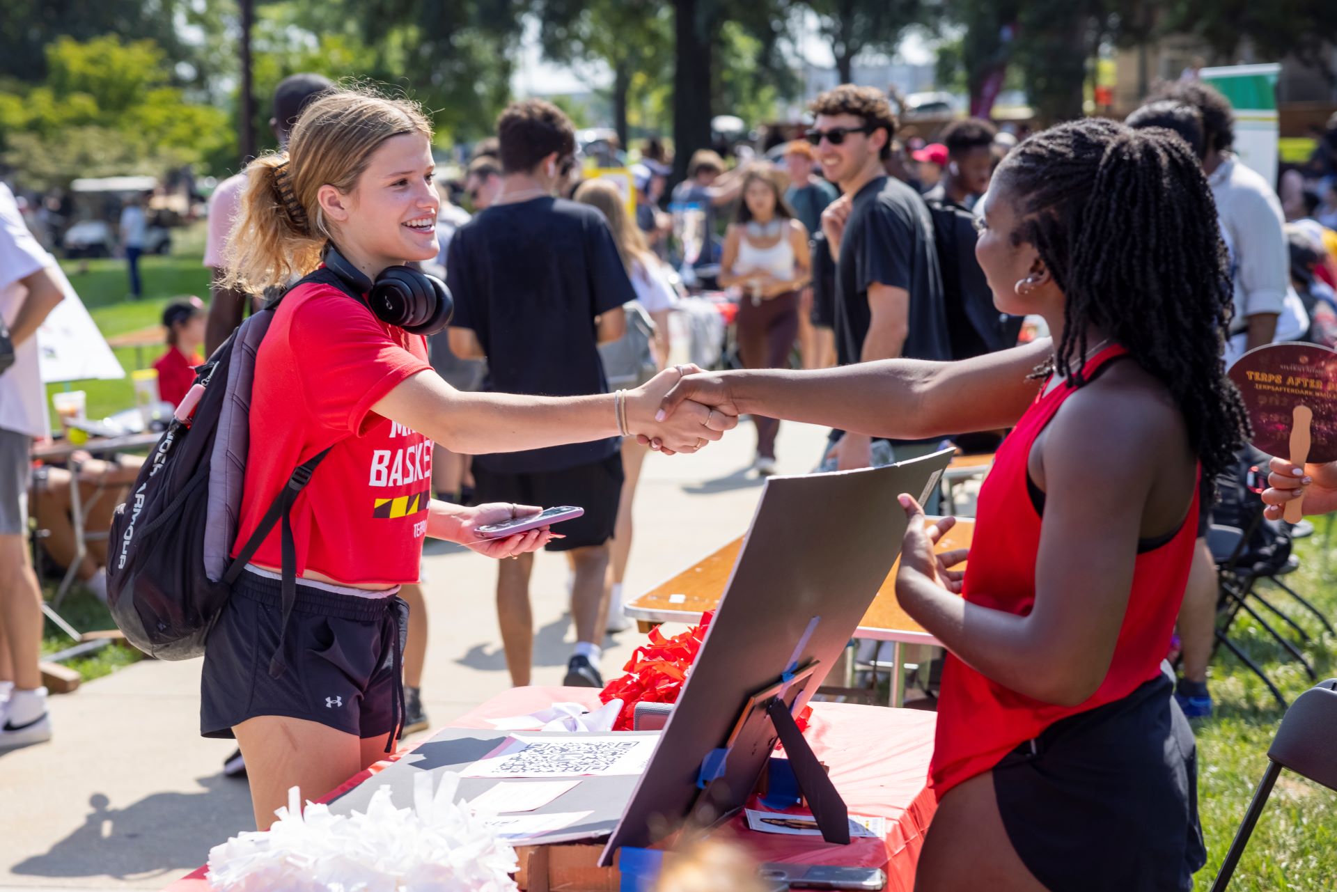 students at the first look fair