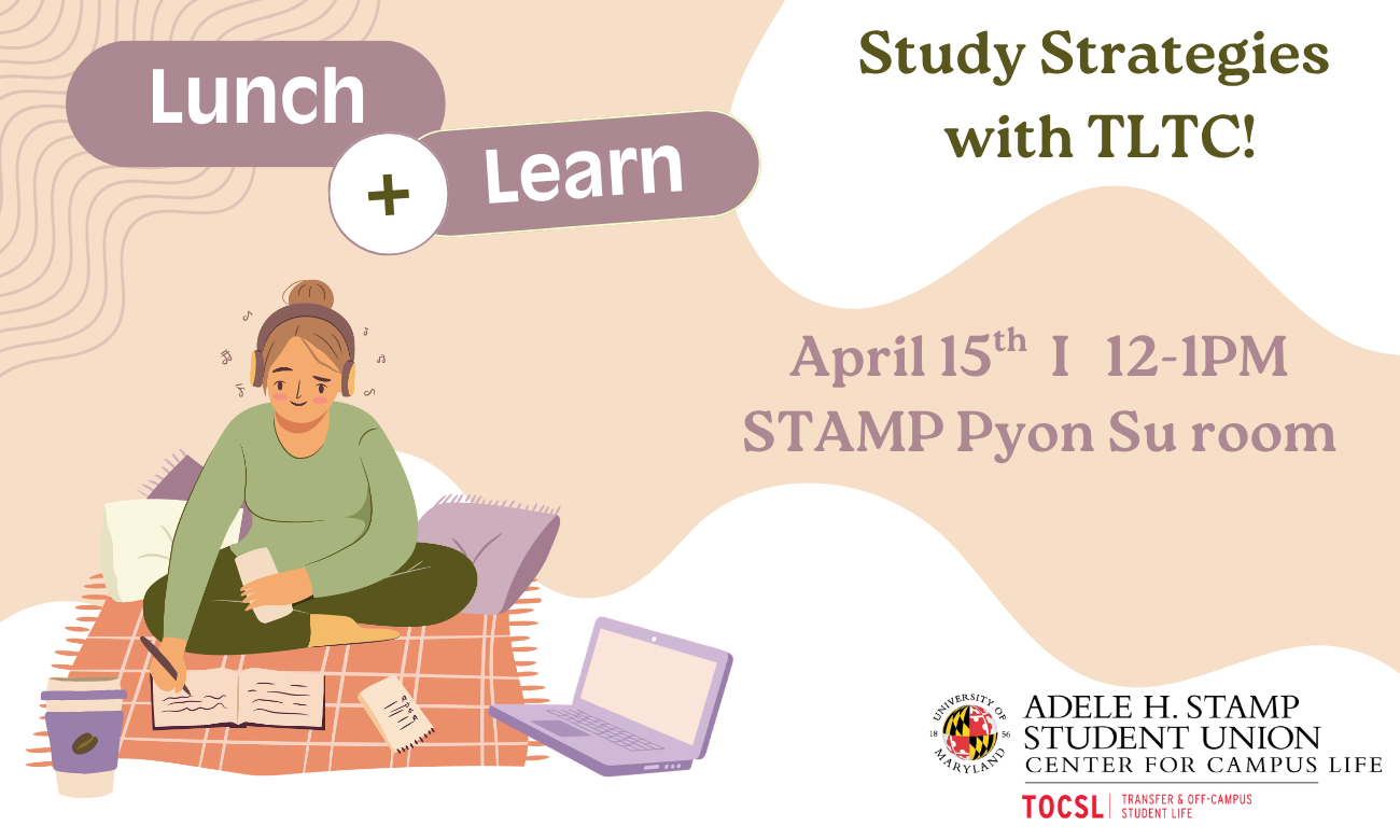 lunch + learn study strategies with TLTC flyer