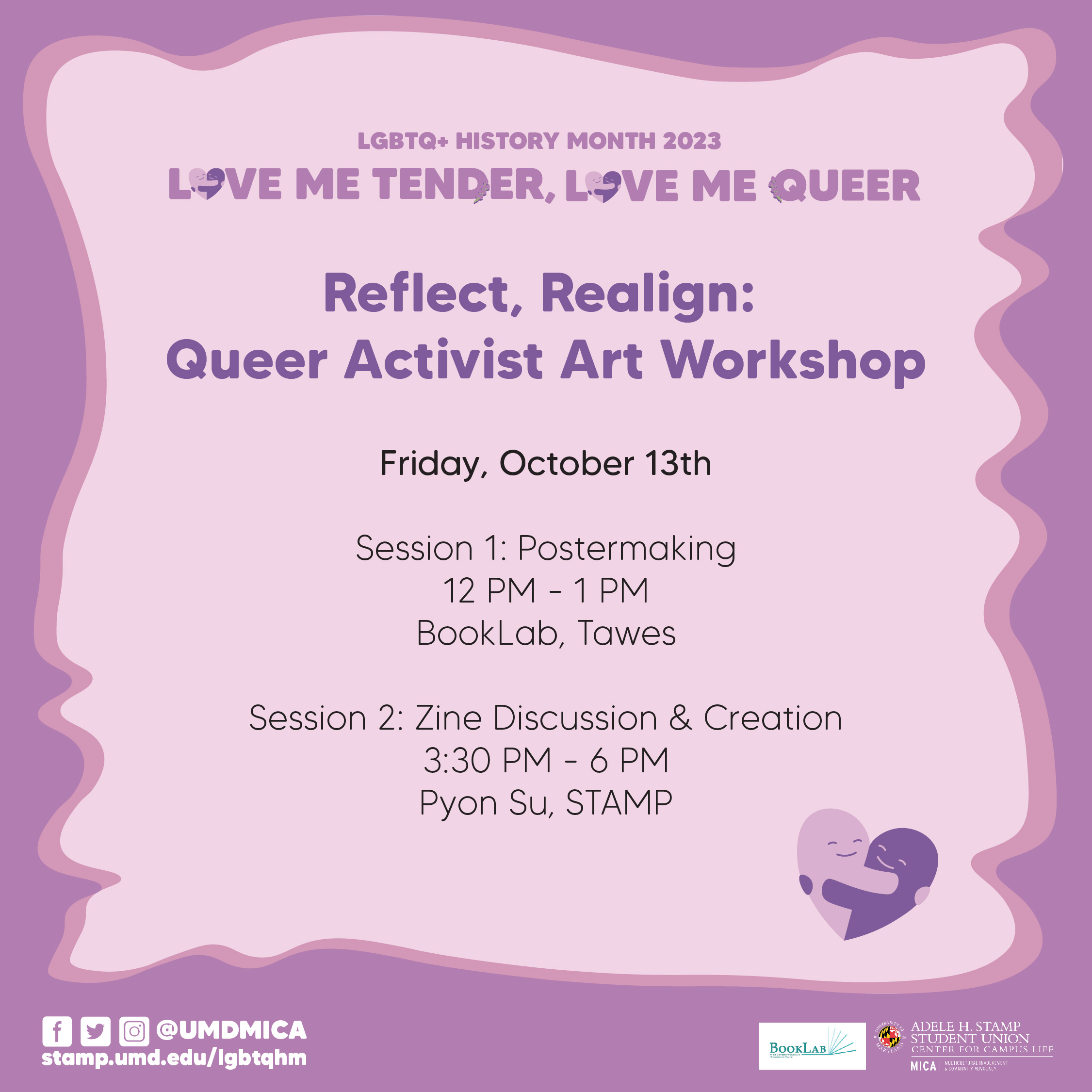 Reflect, Realign: Queer Activist Art Workshop Graphic