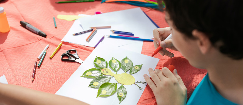 A child creating art