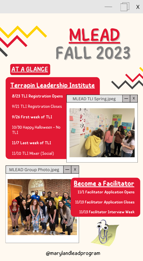 MLEAD Fall 2023 Schedule at a Glance