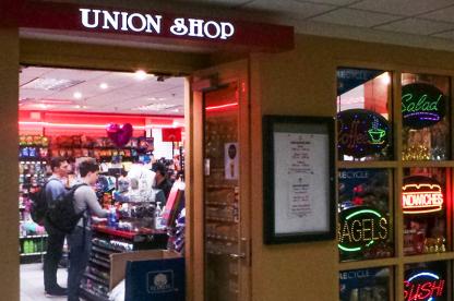 Students buying items in the Union Shop at the Stamp Student Union.
