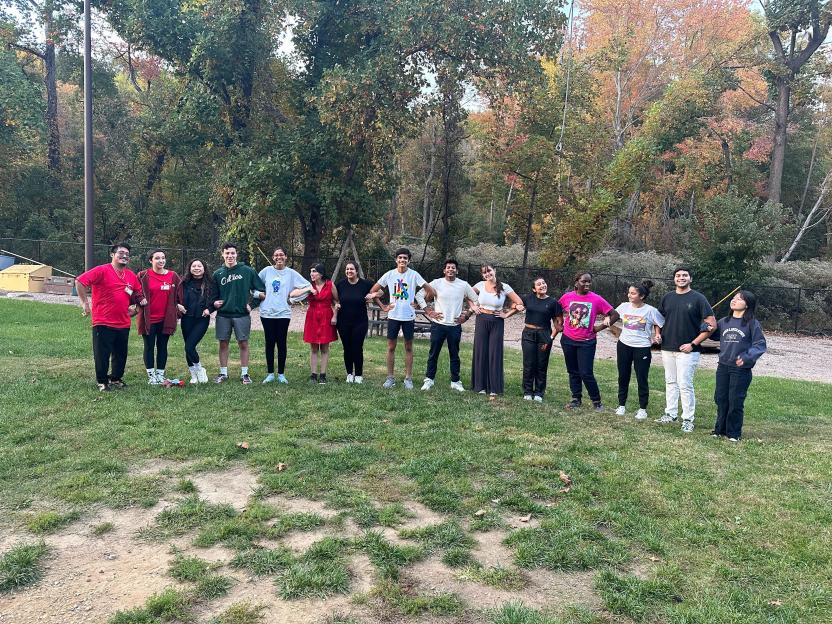 Group photo of TLI cohort at Rec Well Challenge Course