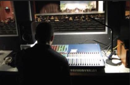 person using a soundboard