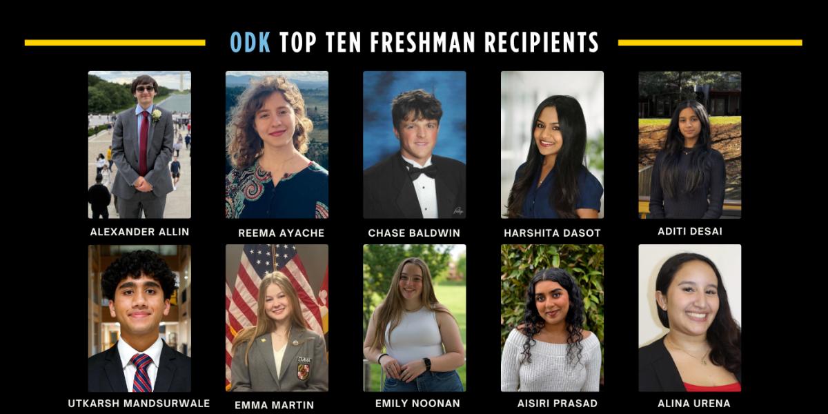 Image of the 2026 ODK top ten freshman award recipients