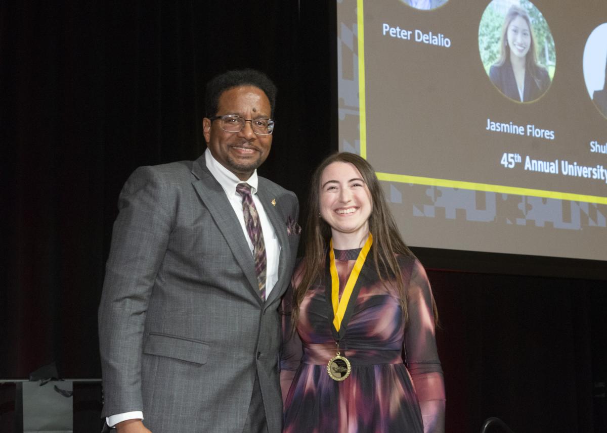 President Pines and a member of the maryland medallion society