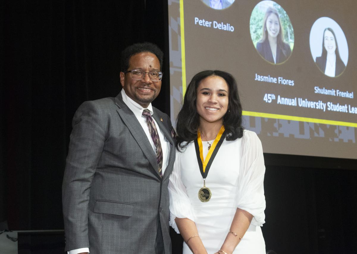 President Pines and a member of the maryland medallion society