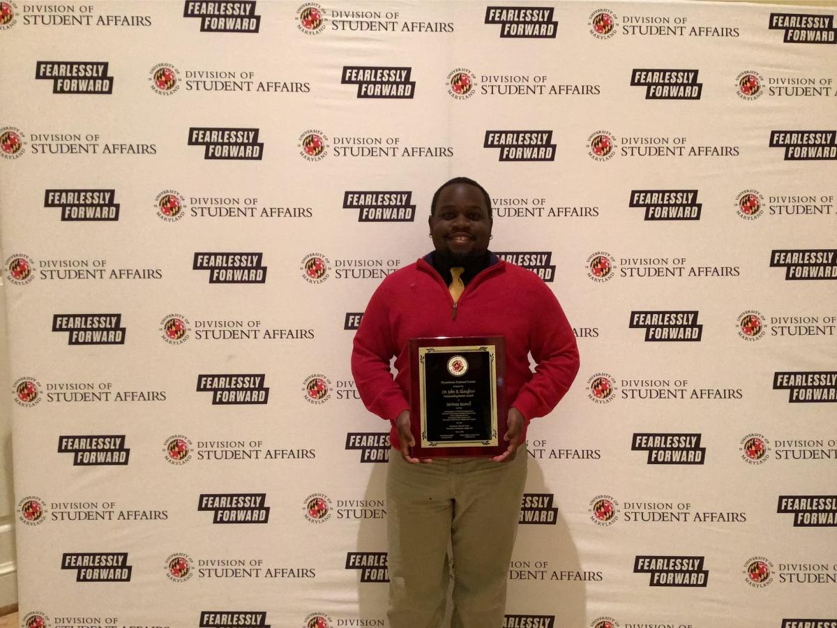 Photobooth photo of an award recipient
