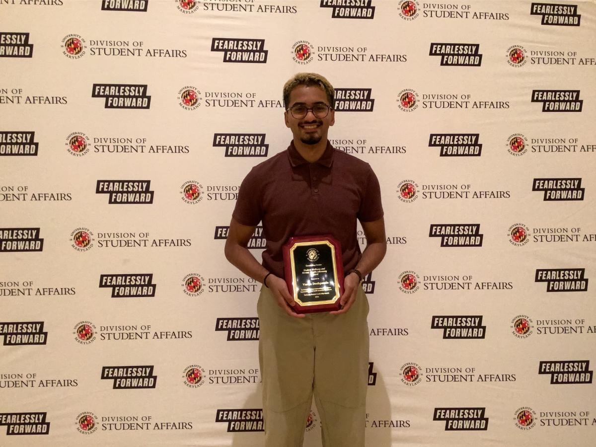 Photobooth photo of an award recipient