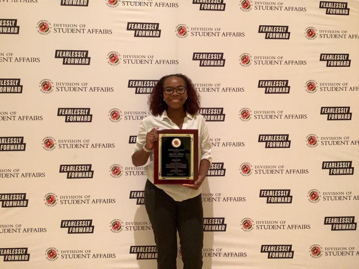 Photobooth photo of an award recipient