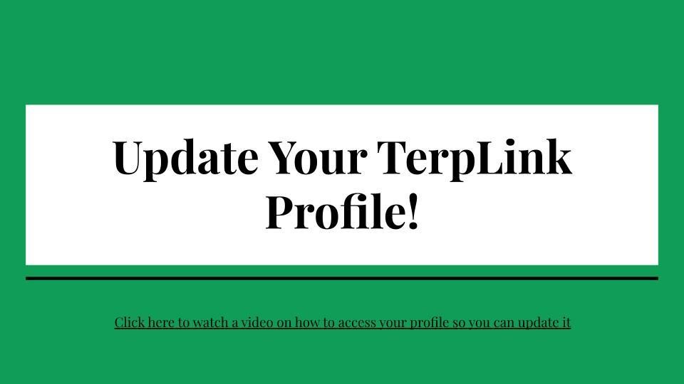 Update your TerpLink Profile