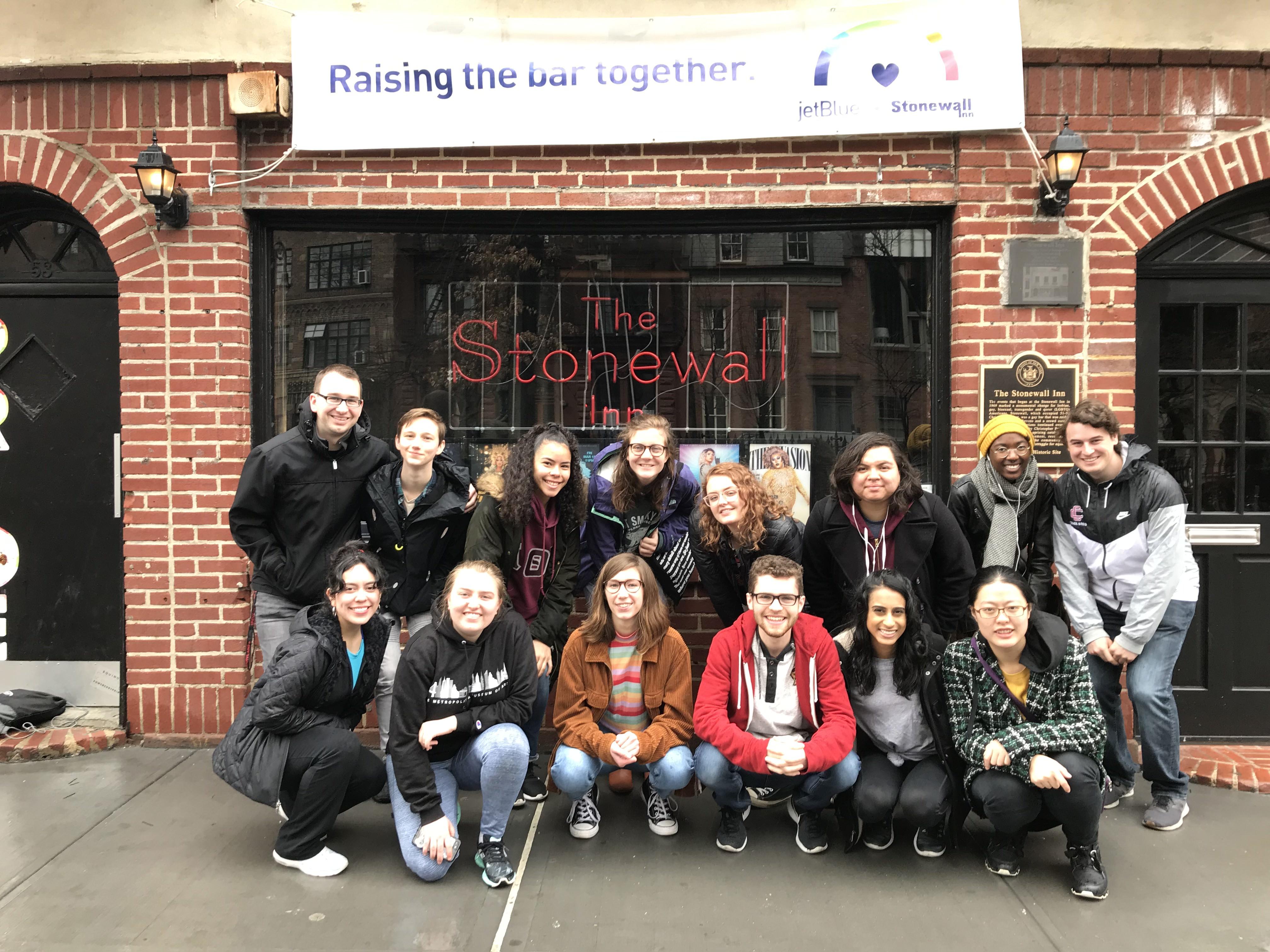 AB Volunteers pose outside of Stonewall Inn