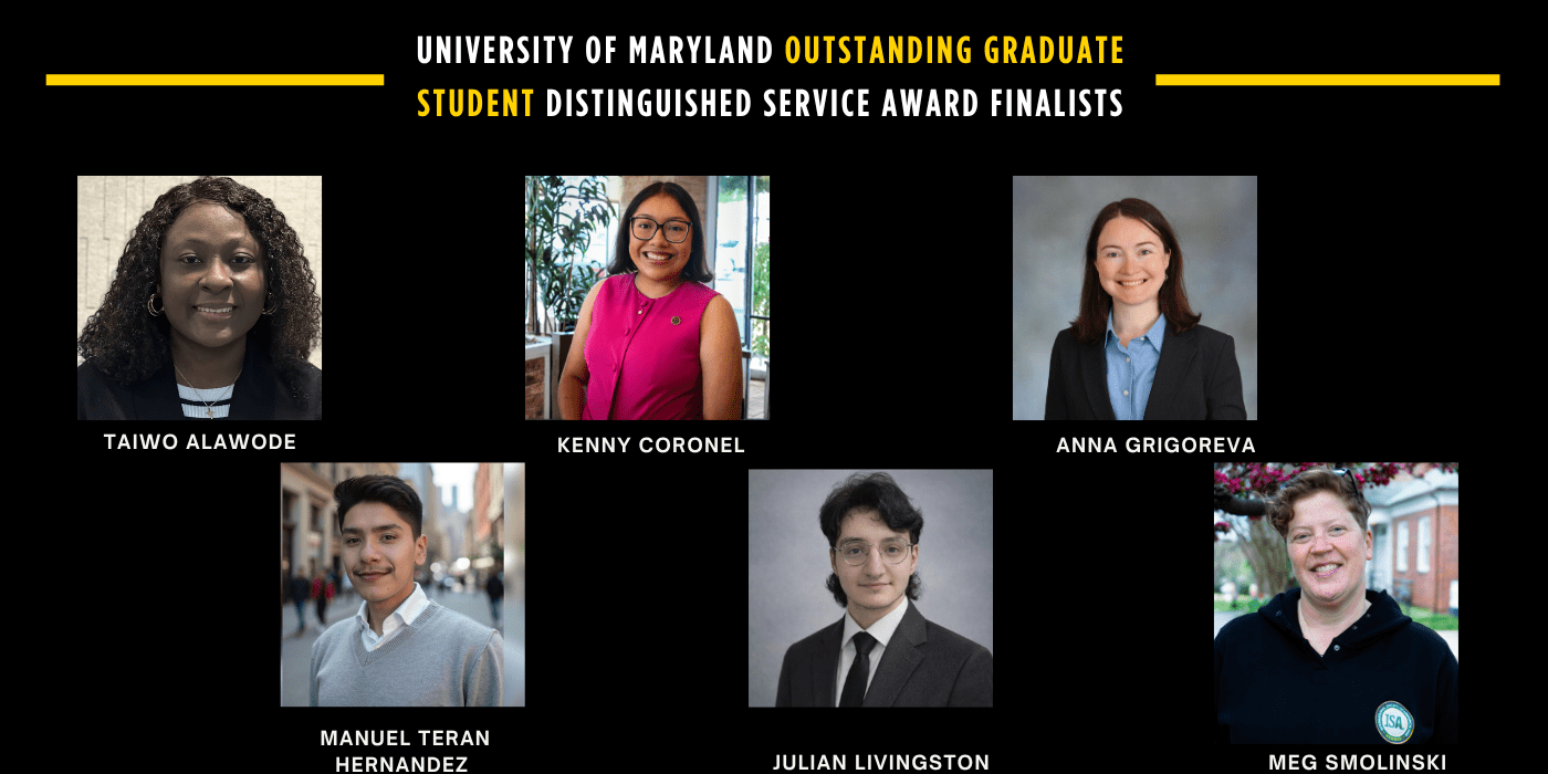 Image of the 6 finalaists for the outstanding graduate student award