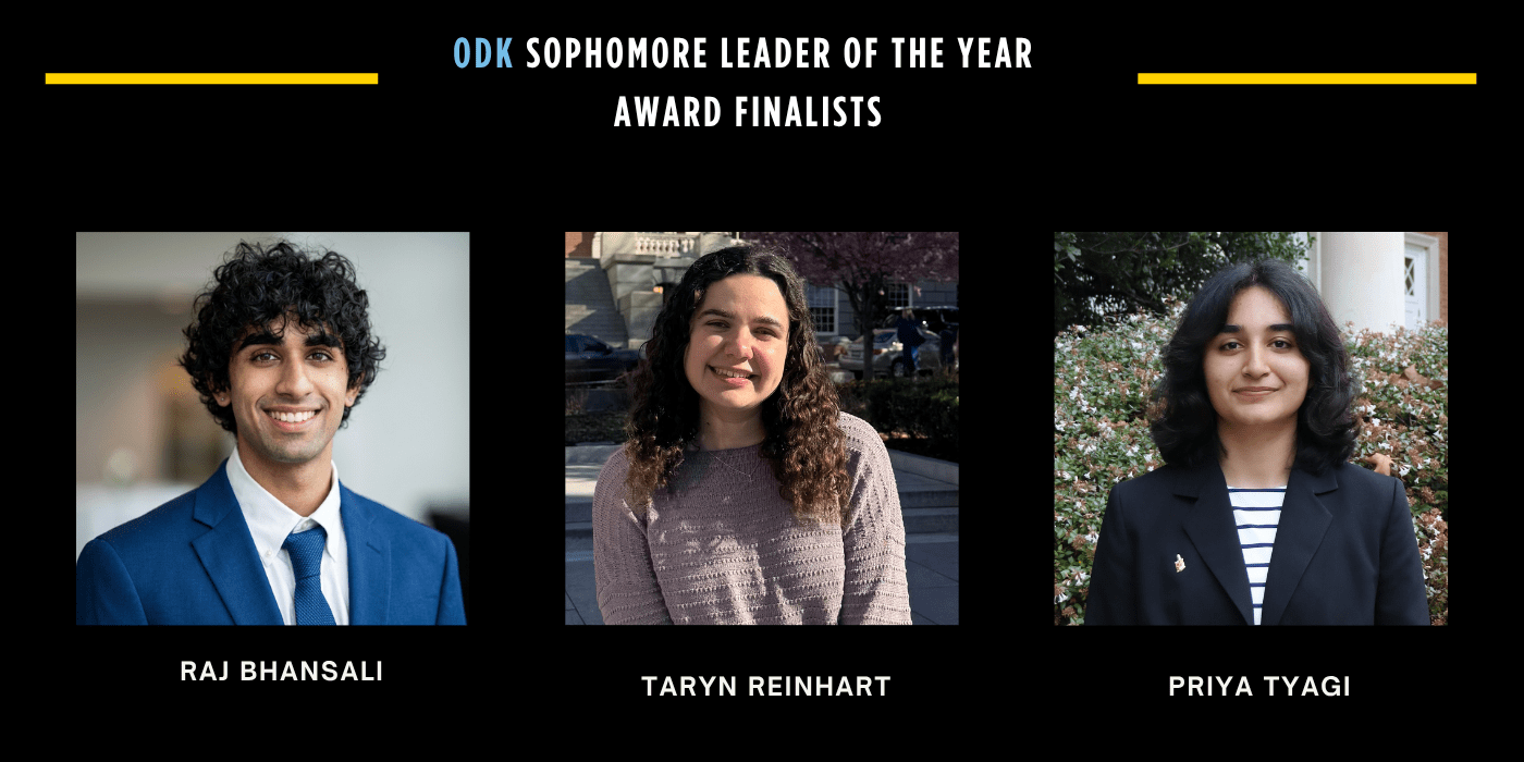 Image of the three 2026 ODK sophomore leader of the year finalists