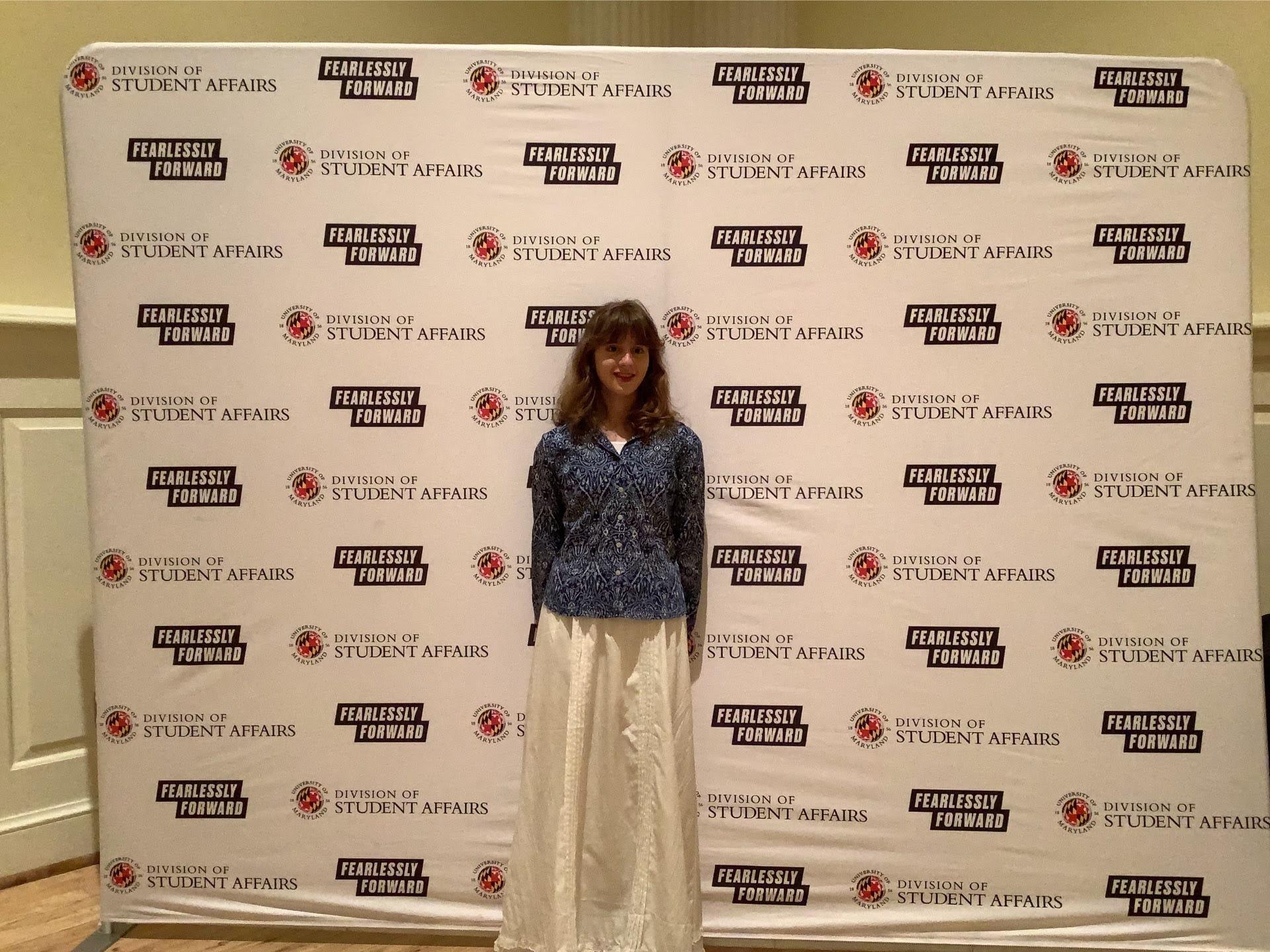 A photobooth photo of one of the award recipients