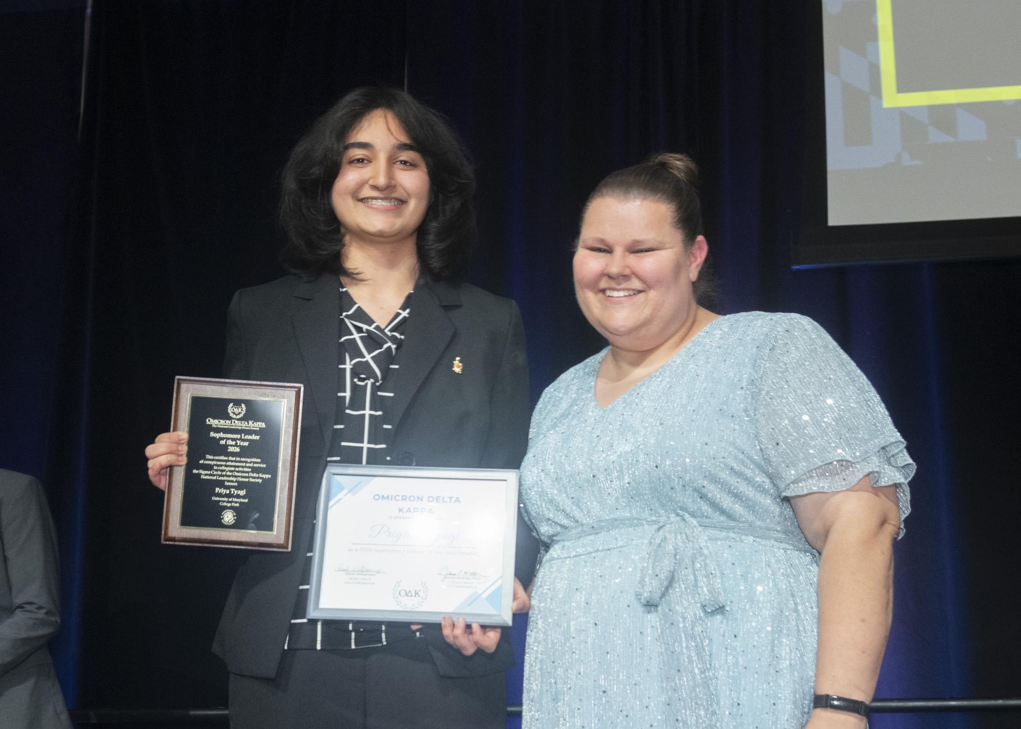 Photo of the sophomore leader of the year recipient