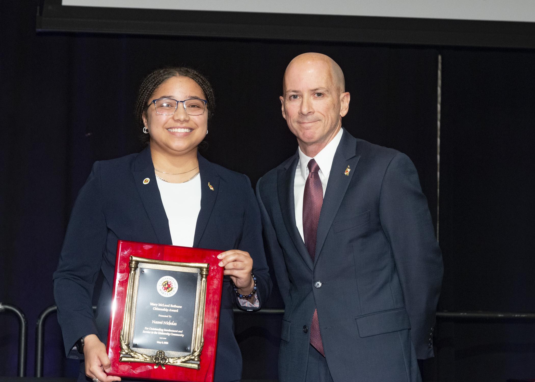A photo of the Mary McLeod Bethune award recipient 
