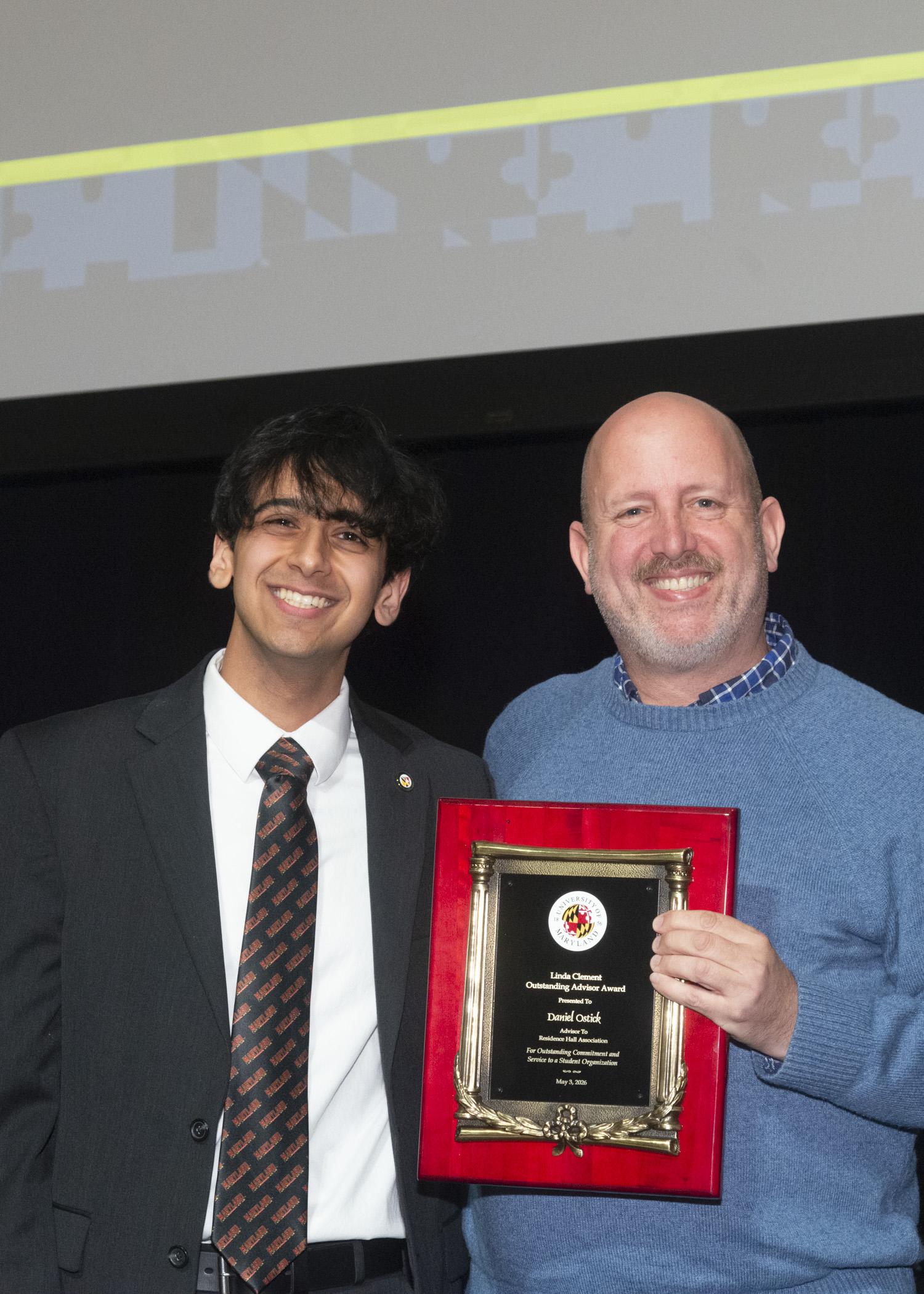 A photo of the Outstanding Advisor Award recipient
