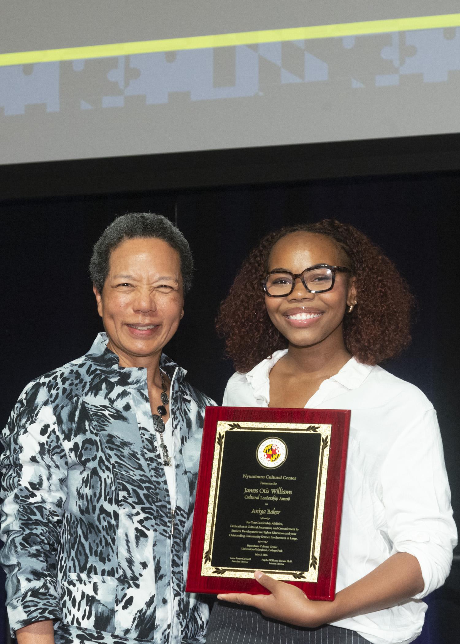 A photo of the Cutural leadership award recipient