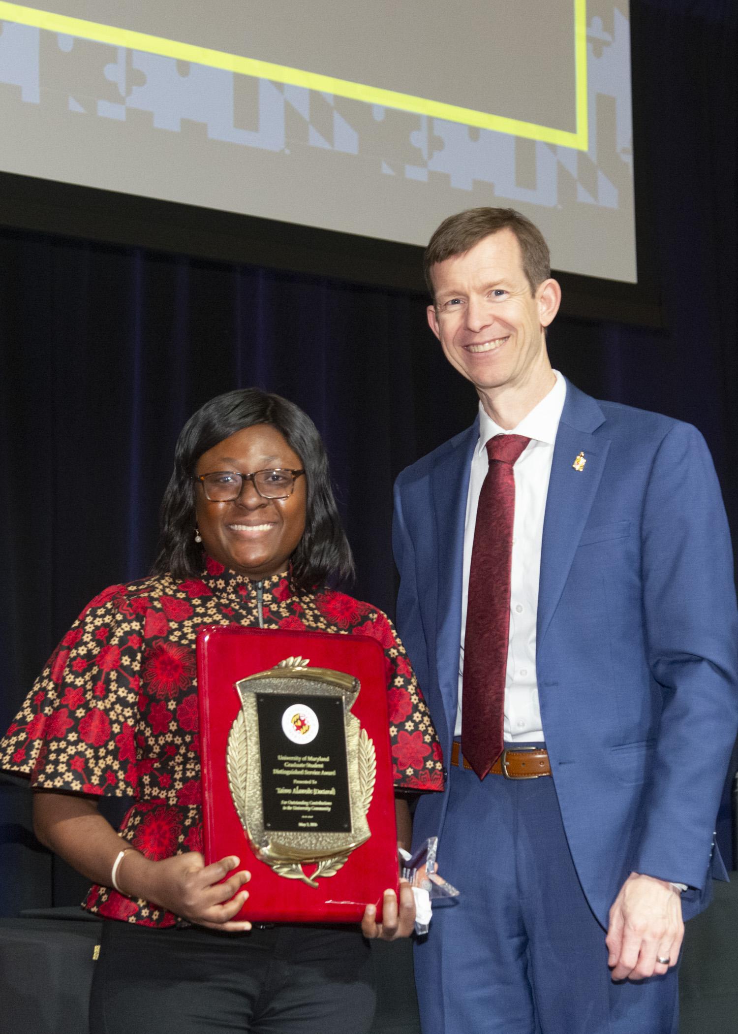 A photo of the doctoral outstanding graduate student award recipient