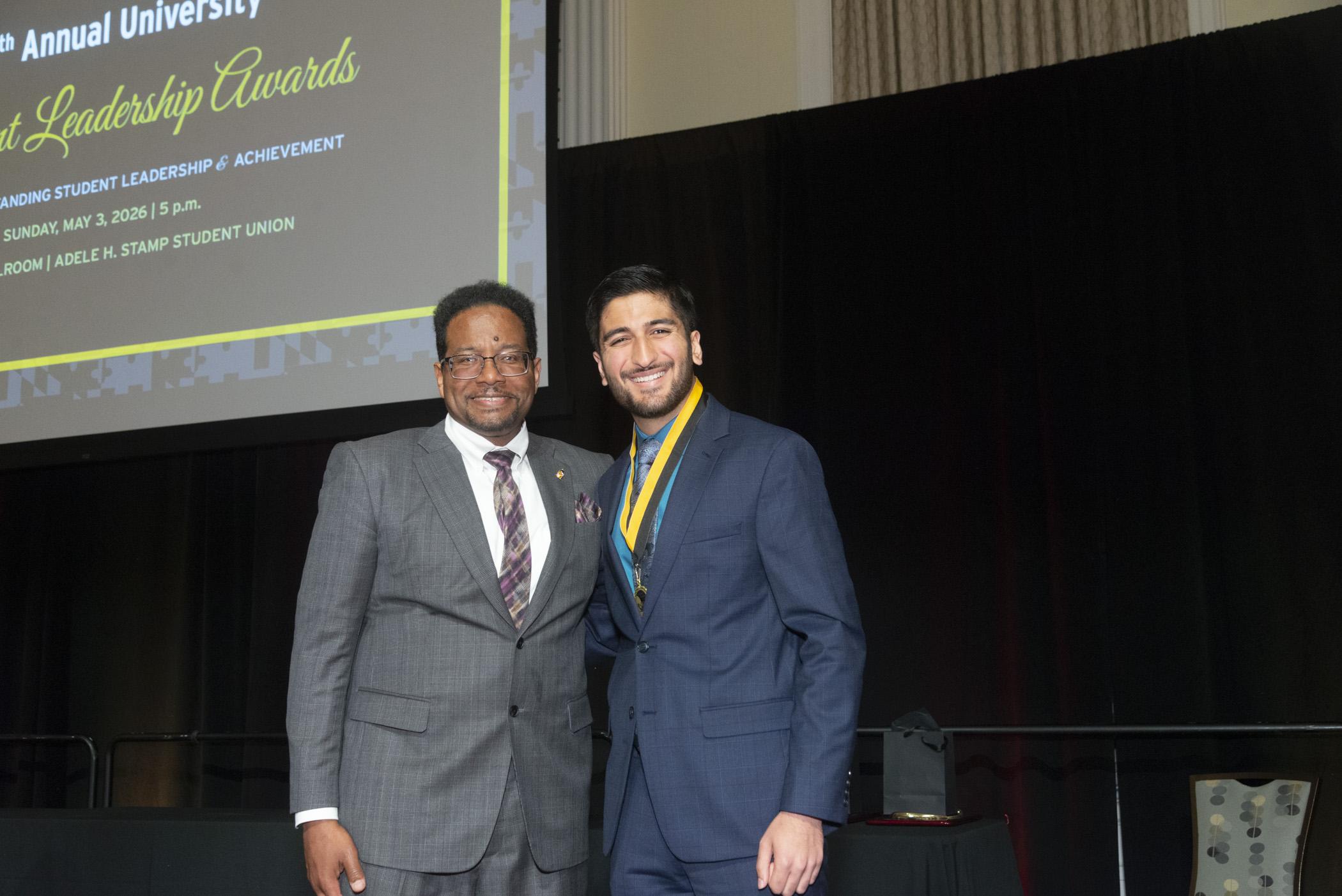 President Pines and a member of the maryland medallion society