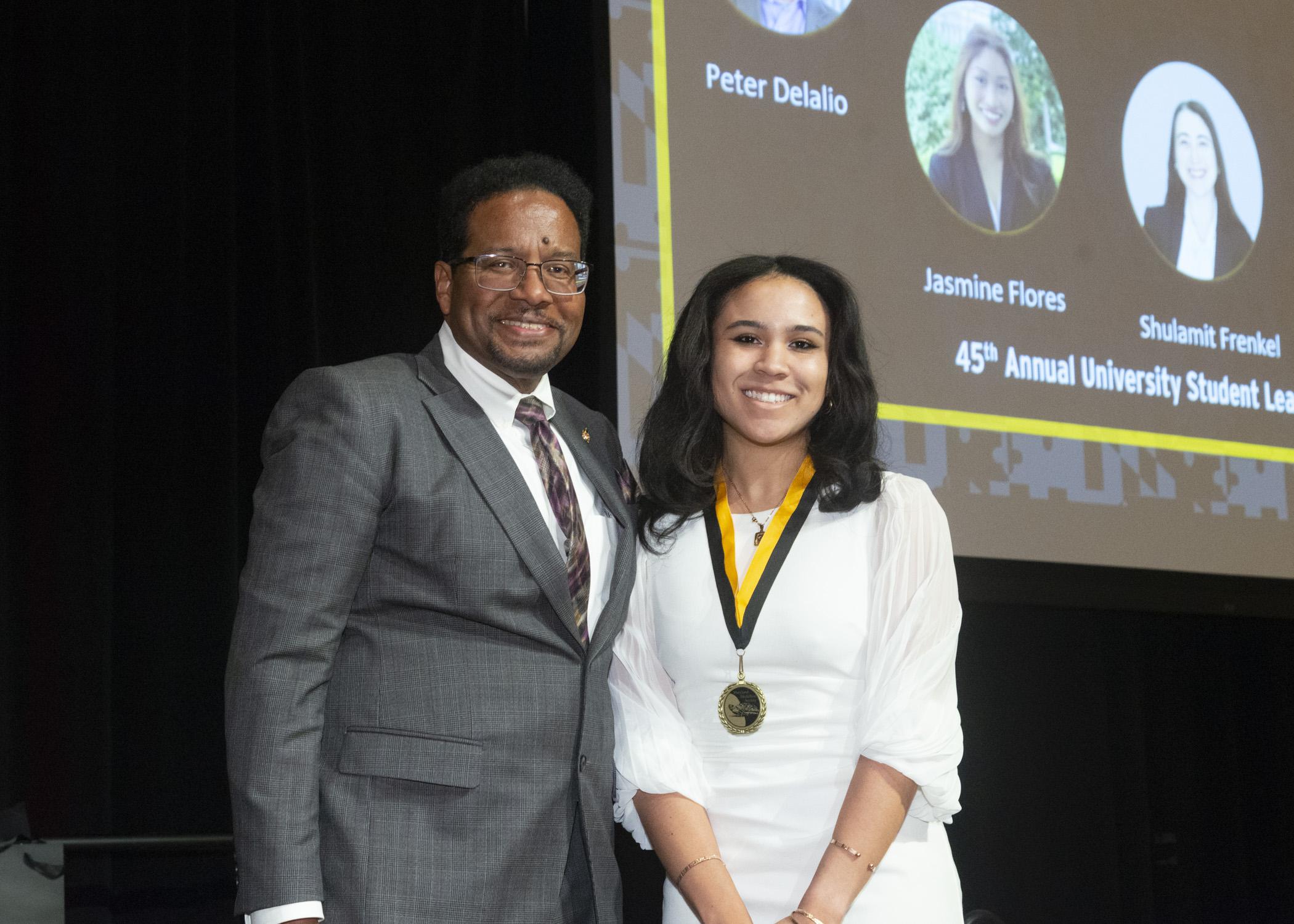 President Pines and a member of the maryland medallion society
