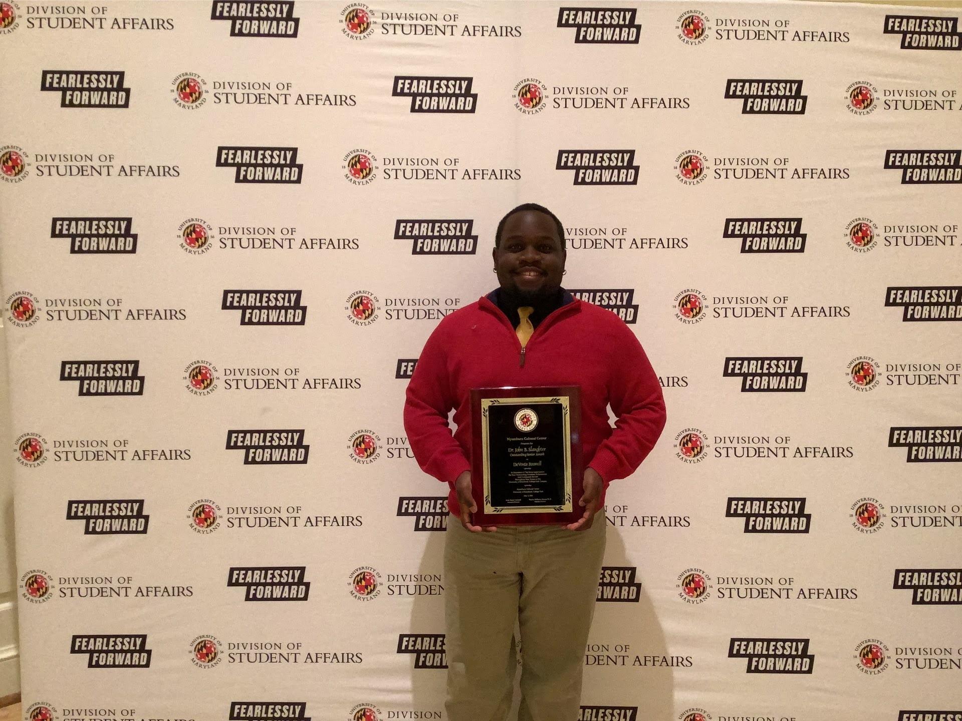 Photobooth photo of an award recipient