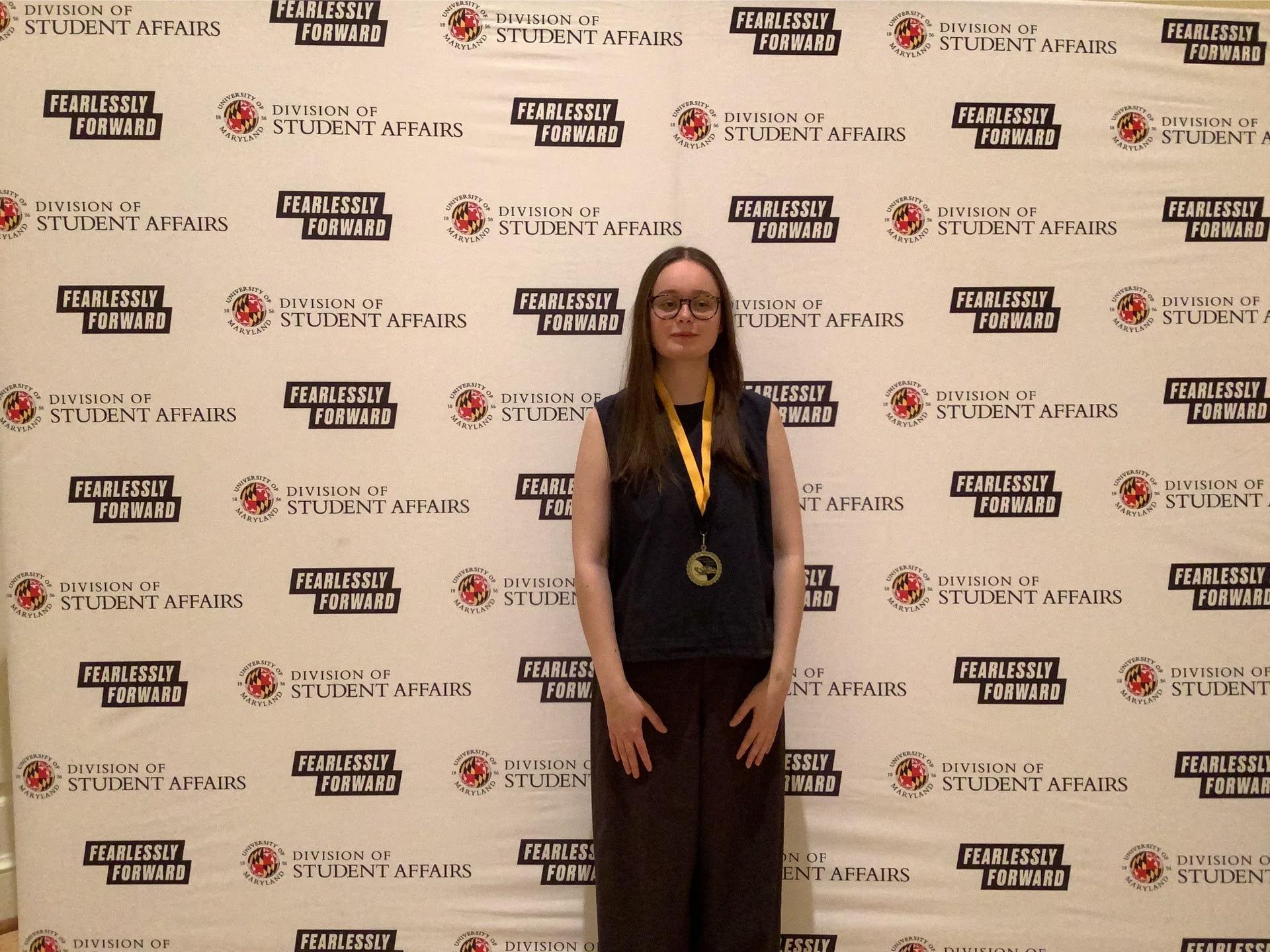 Photobooth photo of an award recipient