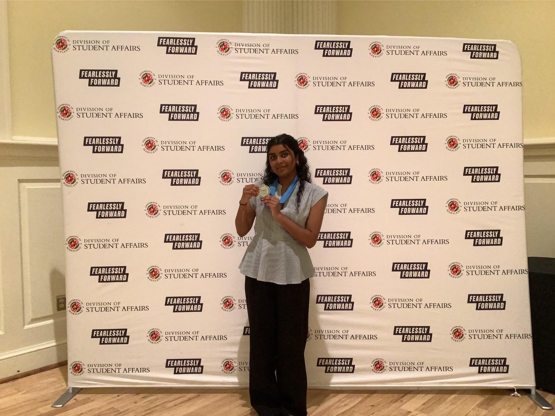 Photobooth photo of an award recipient