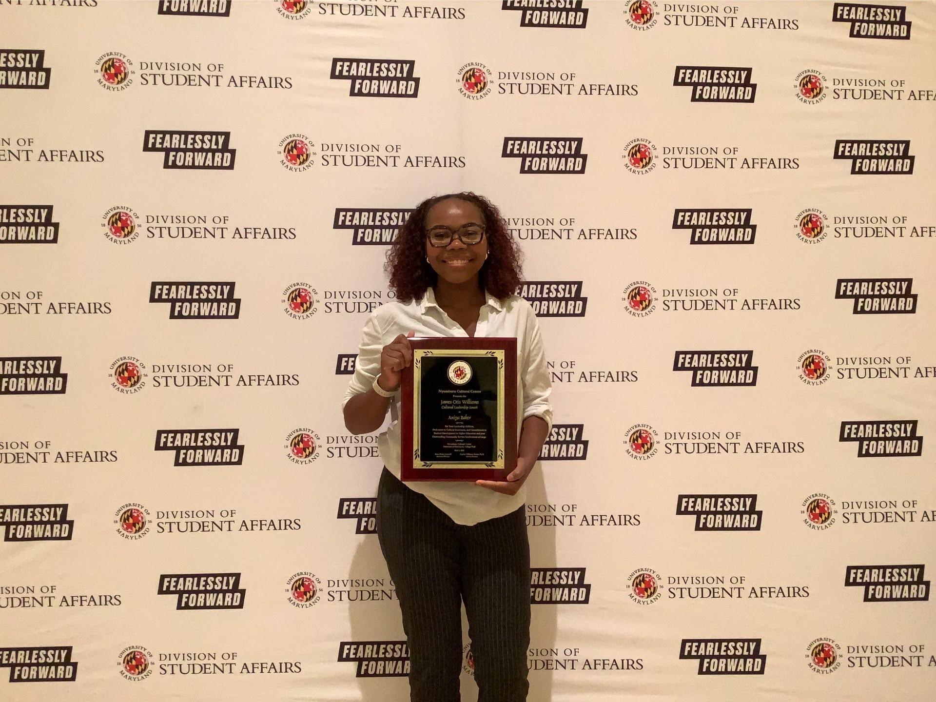 Photobooth photo of an award recipient