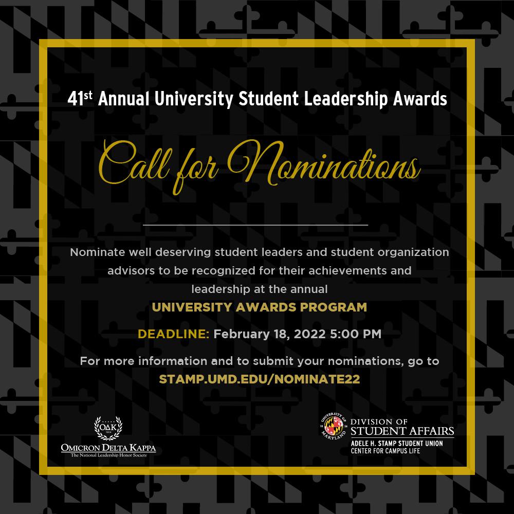 41st Annual University Student Leadership Awards