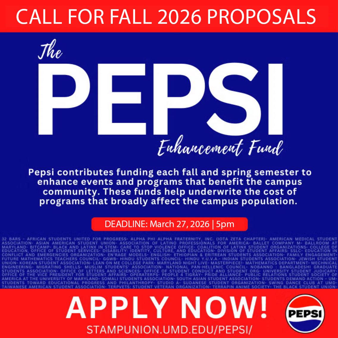 Portrait of Pepsi Enhancement Fund Call for Proposals 