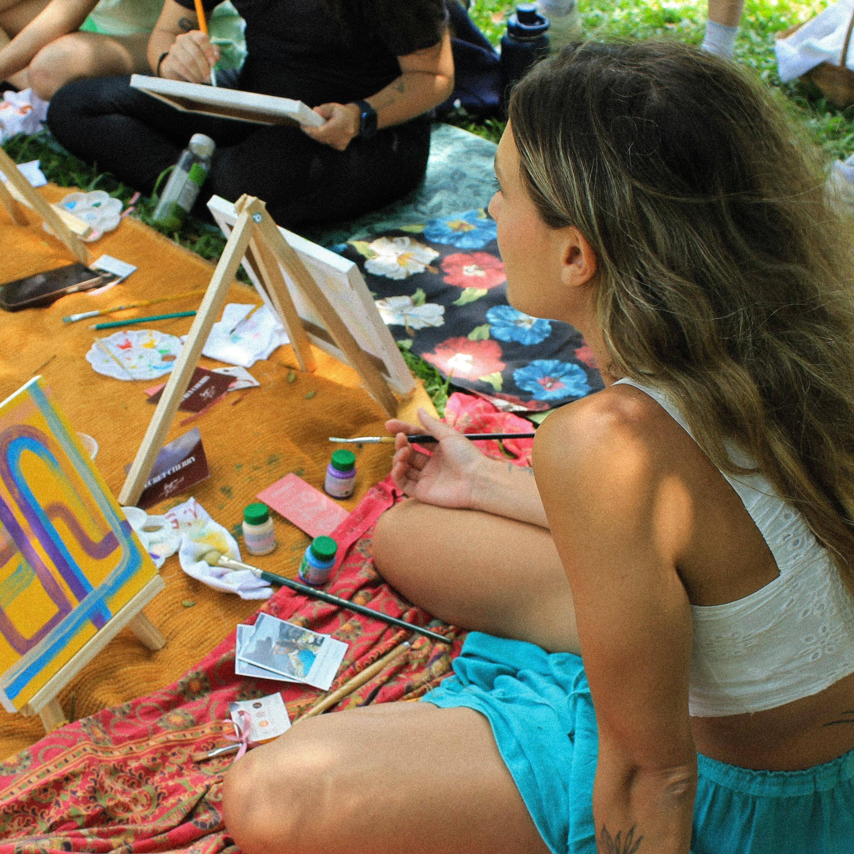 Portrait of Paint n' Sip in the Memorial Chapel Gardens